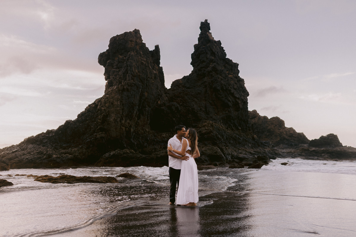 Wedding Photoshoot at Benijo Beach after a wedding ceremony in Tenerife